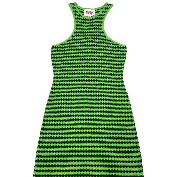 NWT SOLID & STRIPED Sia Mini Dress Sz XS Green Black - Picture 2 of 6